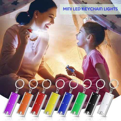 Hicarer 64 Pieces Flashlights Keychain Bulk Mini Powerful LED Keychain Lights Portable Flashlight for Emergency Camping Outdoor Equipment Party