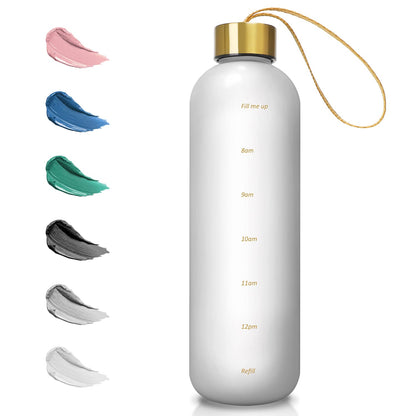 Opard 27oz/32oz Motivational Water Bottle with Time Marker to Drink, Reusable Plastic Bottle with BPA Free Tritan for Gym and Sports
