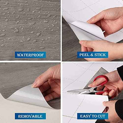 FunStick Grey Wood Contact Paper Peel and Stick Wood Wallpaper Thick Maple Wood Grain Contact Paper for Kitchen Cabinet Wood Adhesive Vinyl Wall Paper for Countertops Table Removable 15.8" x 78.8"