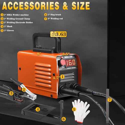 MMA250 Stick Welder Machine Mini Home Welding Machine, IGBT Inverter Welding Machine, Cooperative Control, Safety Protection, Suitable for Beginners