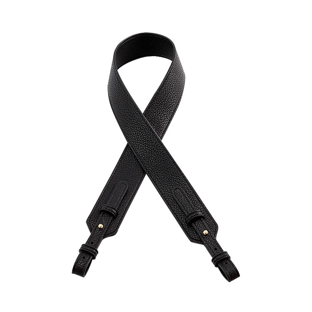 MOISTRI Grain Leather Purse Strap Adjustable Crossbody Replacement Straps for Handbags Monk Head Screws Detachable Gold Clasps Short Black