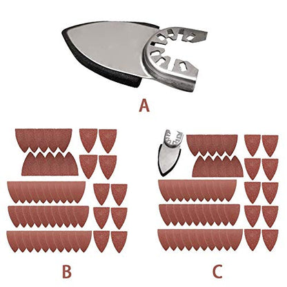 Finger Sanding Sheets Sand Disc Kit, Oscillating Saw Sanding Kit Triangle Sanding Pad, Universal Polishing Finger Sandpaper Set