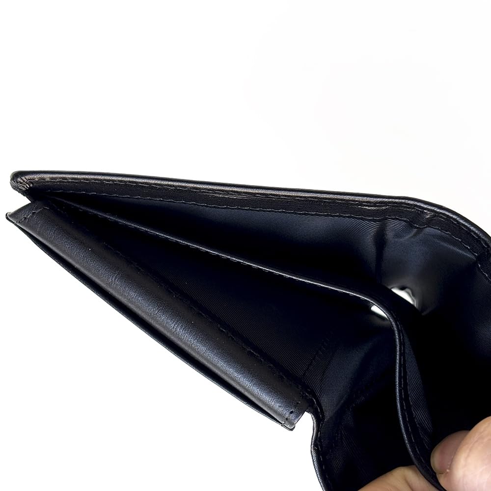 GZBOSHENG Mens Genuine Leather Bifold RFID Blocking Wallet for Men with 2 ID Window 9 Card Holders 2 cash pockets,Includes Gift Box for Father (Black)
