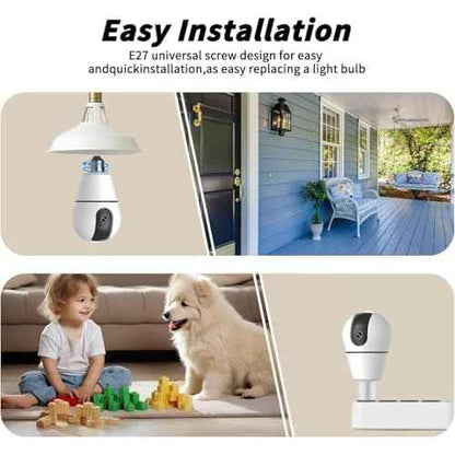 Light Bulb Security Camera,2.4G/5GHz WiFi 2K Security Cameras Wireless Outdoor Indoor,Bulb Cameras for Home Security,AI Smart Detection,911Emergency,US Based Cloud,2 Way Talk,Color Night Vision 2Pack