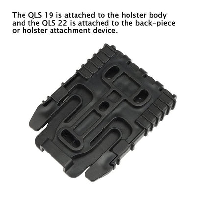 Qls Kit Quick Locking System Kit with Qls19 Locking Fork and Qls22 Receiver Plate for Quick Connect Release Work Duty Holster