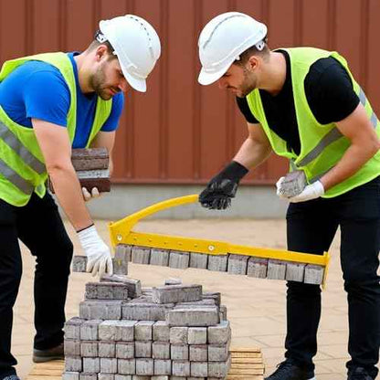 Adjustable Heavy Duty Brick Tongs with Rubber Grip for Lifting 6 to 10 Bricks Masonry Tools Brick Tong Lifting Tongs Perfect for Brick Cutter Paver Splitter Projects