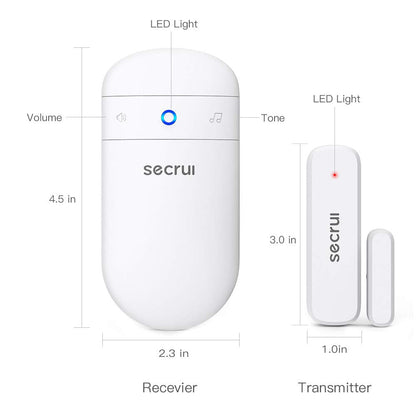 SECRUI Door Chime, Door Open Sensor Chime for Business/Home When Entering, Adjustable Volume, Easy Installation, 400ft Range, 52 Chimes, M508+D7
