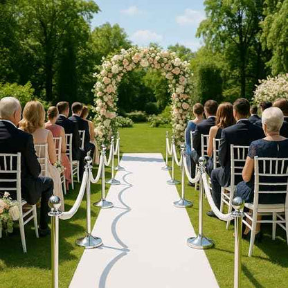 4PCS White Velvet Rope 5FT ? Soft Velvet Ropes with Silver Snap Ends Stanchion Set for VIP Rope Barrier Event Crowd Control