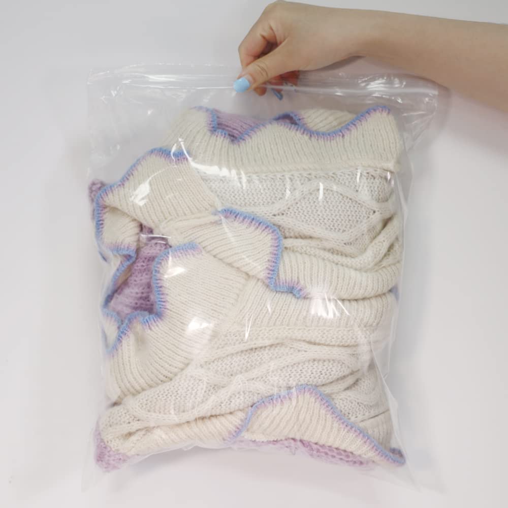 iMailer - 500 Count - 12" x 15" Large Zip Bags - 2 Mil Reclosable Zip Plastic Poly Bags with Lock Seal Zipper for Storage, Clothing, T-Shirts, Pants