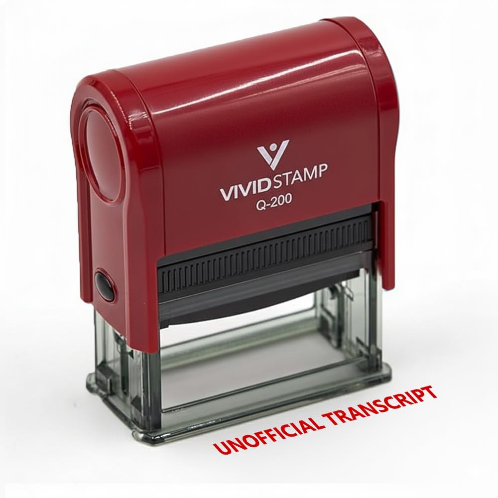 Unofficial Transcript Self Inking Rubber Stamp (Red Ink) - X-Large
