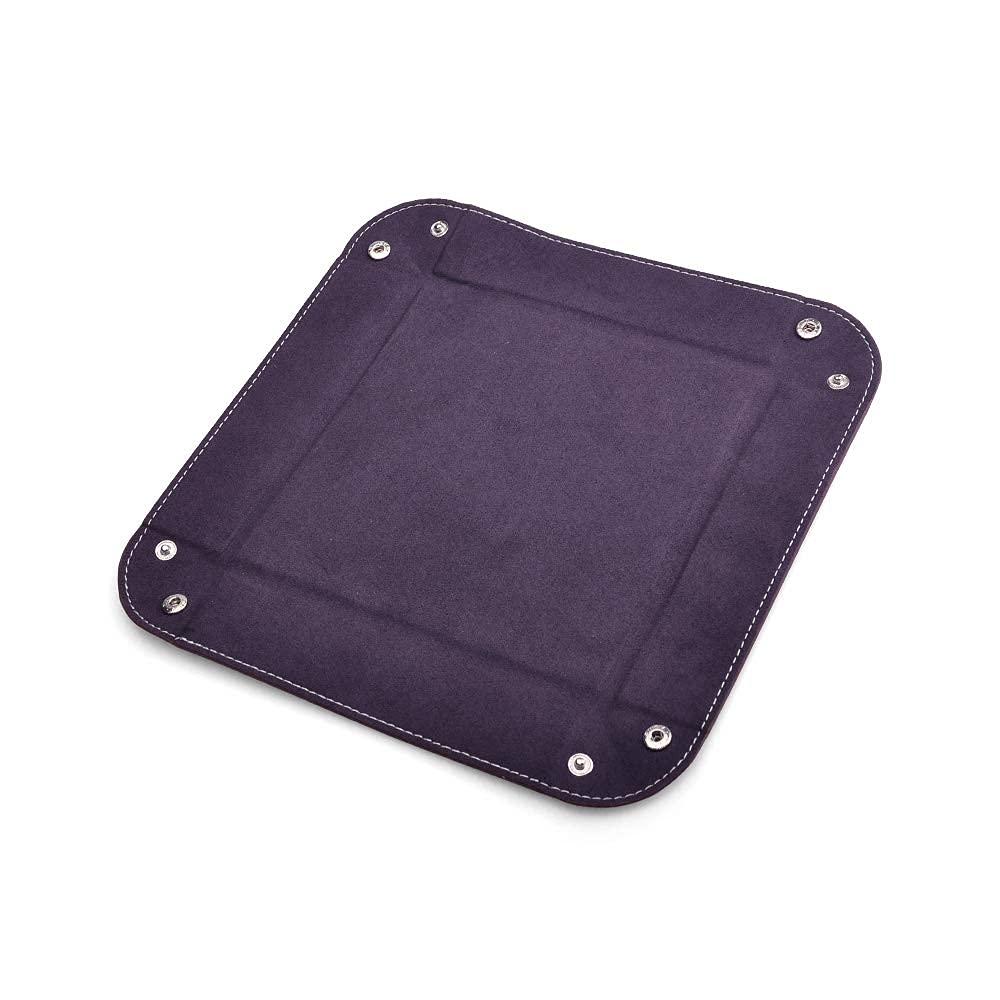 Oirlv Premium Leather Valet Tray for Men Jewelry Organizer, Desktop Storage,Key Wallets Cell Phones Catchall Tray Nightstand or Dresser Organizer Plate (Purple)