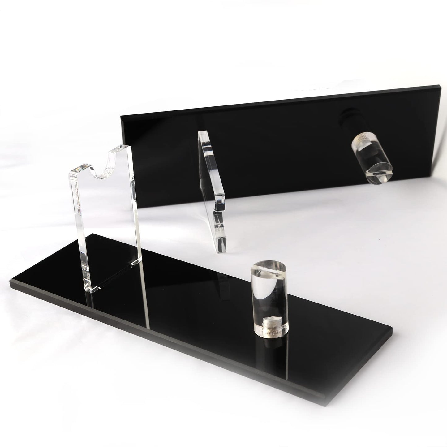 WANLIAN Knife Display Stand Knife Holder Fixed Blade Knife Collection Display Stand Holder Display Single Knife for Home Decor (Black)