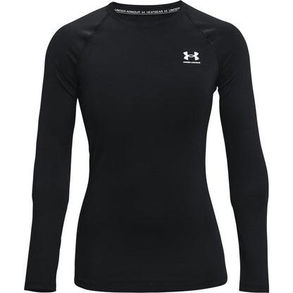 Under Armour Women's HeatGear Compression Long-Sleeve T-Shirt, Black (001)/White, Medium