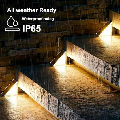 Solar Step Lights Outdoor Stair Light, Deck Lights Outdoor Powered IP65 Waterproof, 2CCT Solar Outdoor Step Light, Decor for Stair, Deck, Step, Sidewalk, Porch and Outside Patio,2CCT,8 Pack