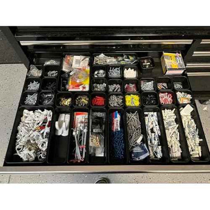 Gonice 30 PCS Black Interlocking Desk Organizer, Plastic Drawer Organizer Tray, Drawer Separator Tray for Office,Bathroom,Kitchen