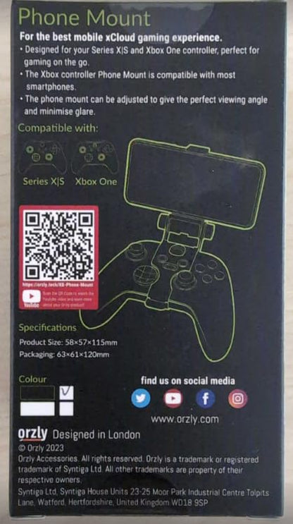 Xbox Series X Controller Mobile Gaming Clip, Xbox Controller Phone Mount Adjustable Phone Holder Clamp Compatible with Xbox Series X|S, Xbox One, Xbox One S, Xbox One X - Carbon Black