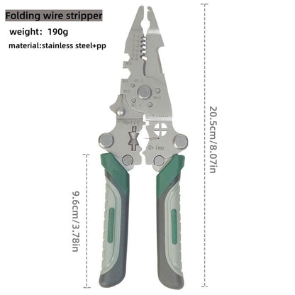 New Multifunctional Foldable Automatic Wire Stripper and Cutter,Wire Crimping Tool for Wire Repair and Splicing