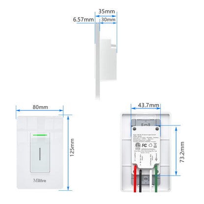Milfra Smart Light Switch-Smart WiFi Switch 2.4Ghz Compatible with Alexa, Google Assistant,Remote Control/Voice Control and Schedule, Neutral Wire Required, Single-Pole, No Hub Required (4 Pack)