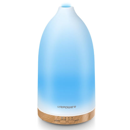 URPOWER Essential Oil Diffusers for Home with 7 LED Color Changing Lights, Timer & Auto-Off Ultrasonic Aromatherapy Diffuser Cool Mist Humidifer Scent Diffuser for Bedroom, Office, Yoga