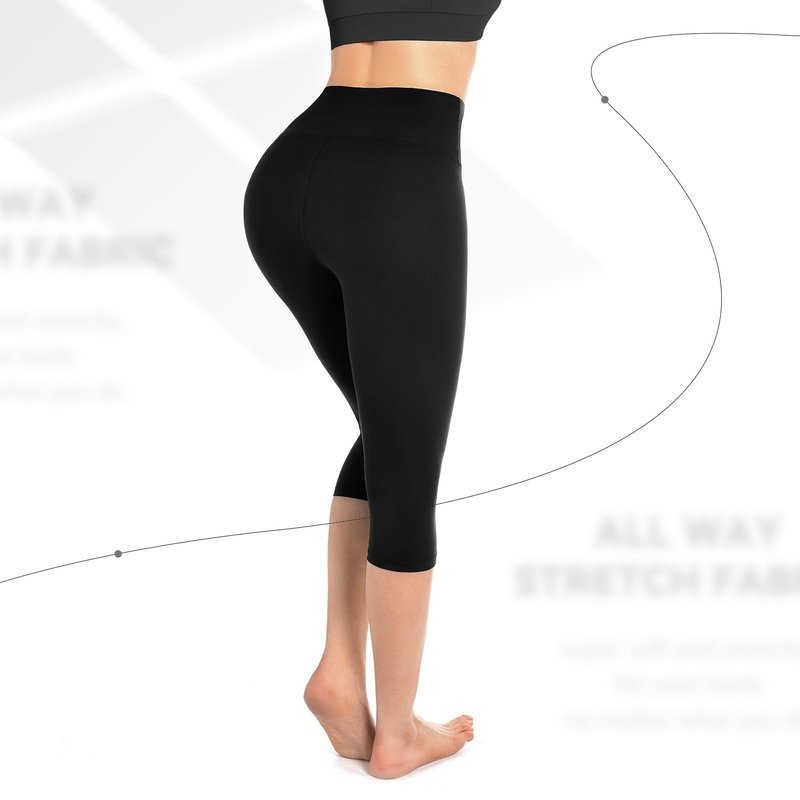 Walifrey Capri Leggings for Women, Buttery Soft High Waisted Leggings for Gym Yoga Workout (Army Green SM)