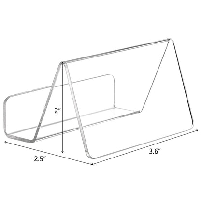 Hedume 12 Pack Business Card Holder for Desk, Office Acrylic Business Card Table Top Display Holders, Clear Name Card Holder Stand, Capacity: 50 Cards