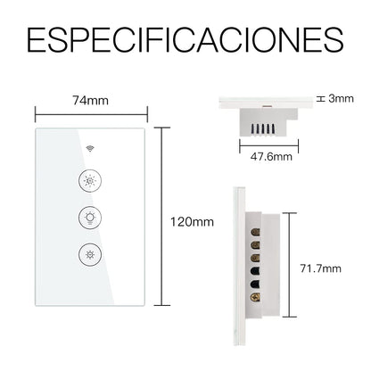 MoesGo WiFi RF Smart Light Dimmer Switch 2/3 Way Muilti-Control Association Smart Life/Tuya APP Relay Status Backlight Switch Off RF Remote Control,Compatible with Alexa Google Voice Assistants White
