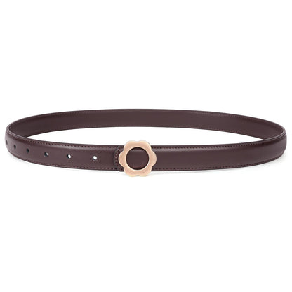 LEEXTON Women Leather Belts Jeans Pants Dresses Fashion Waist Belt for Ladies with Gold Buckle