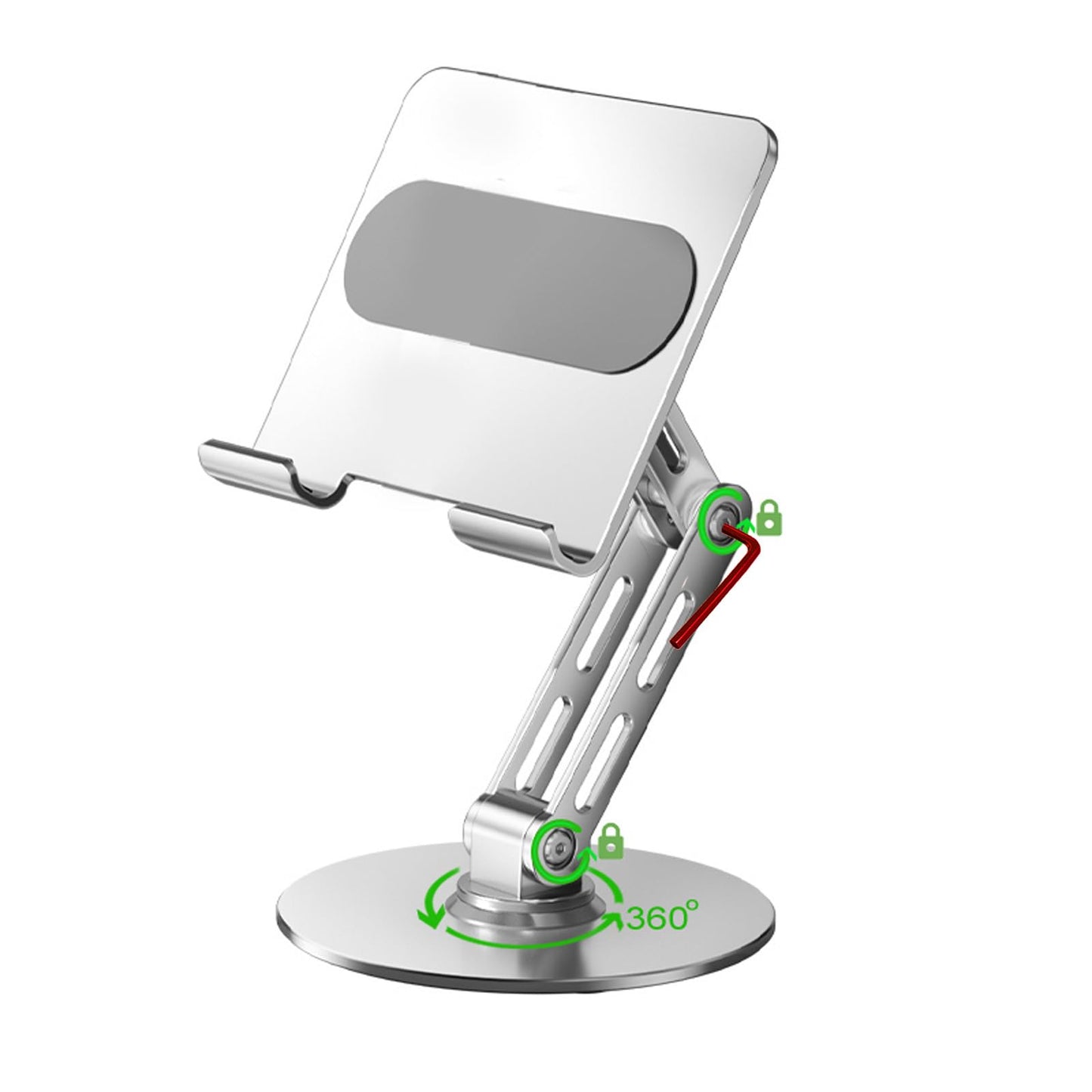 ITEUU for iPad Stand Holder Adjustable Tablet Stand for Desk ，360 Rotating Metal Mount for 4-13 inch Devices, Compatible with iPad iPhone Tablet Kindle TAB Surface/Switch Holder for Desk