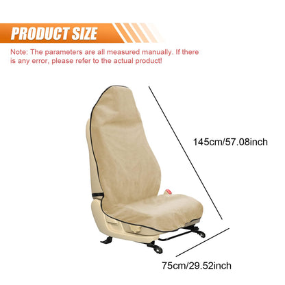 ZIMISI Waterproof Car Seat Cover Towel, Non-Slip Car Seat Protector for Gym Workouts, Running, Swimming, Beach & Hiking, Universal Sweat Towel Cloth for Cars, SUVs, Trucks (Beige)