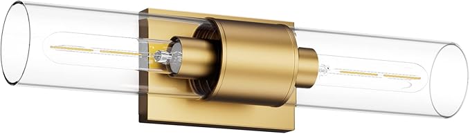 Tipace Bathroom Vanity Light Fixtures,Indoor Gold Wall Lights with Clear Glass,Modern Wall Sconces Up and Down Wall Mount Lamp for Bathroom,Bedroom,Hallway,Kitchen(Bulb not Include)