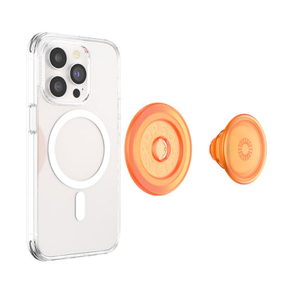 PopSockets Phone Grip for MagSafe with Kickstand, Magnetic Stand, Swappable Top, Secure Hold for iPhone MagSafe Cases, Phone & Tablet Grip - Clear