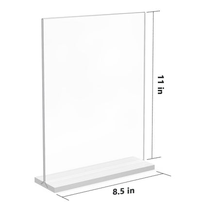 MaxGear 8.5x11 Acrylic Sign Holder 3 Pack, Clear Table Menu Display Stand Plastic Document Paper Holder Double Sided T Shape Sign Frame for Store, Restaurant, Hotels, Office