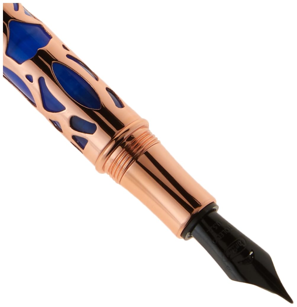 Conklin Endura Deco Crest Fountain Pen in Blue, Extra Fine Nib, Premium Writing Instrument