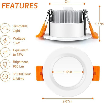 inShareplus 2 Inch LED Recessed Lighting, Downlight Dimmable 3W (35W Equivalent), 3000K Warm White, CRI80, Recessed Light Fixtures with LED Driver (1 Pack)