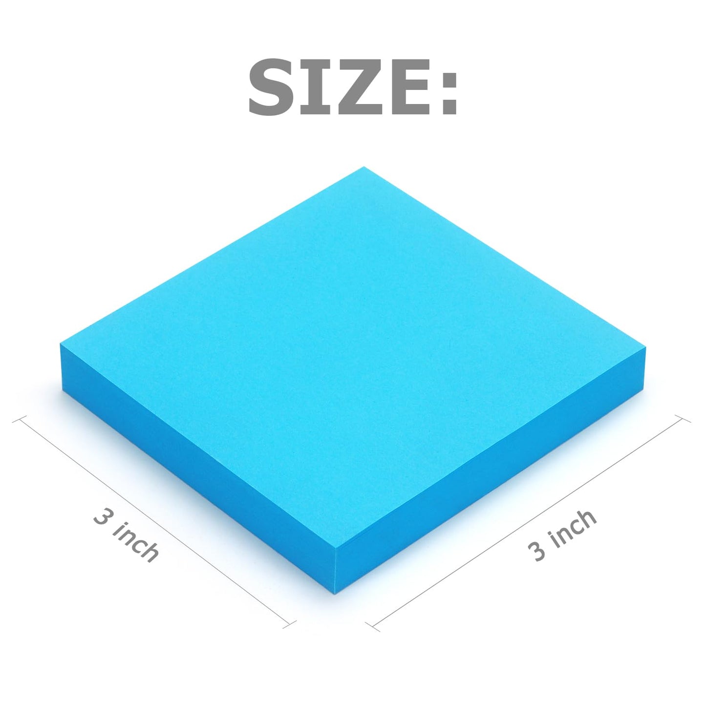 Sticky Notes 3x3 inch Bright Colors Self-Stick Pads 48 Pads/Pack 90 Sheets/Pad Total 4320 Sheets