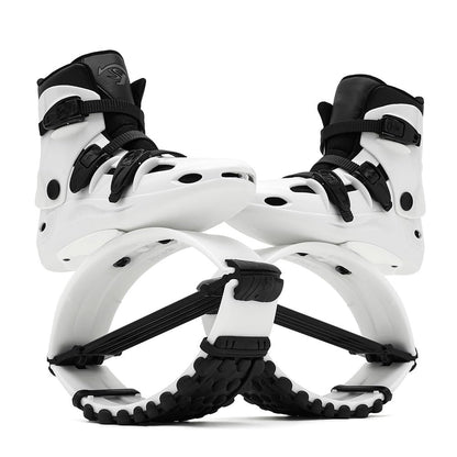 KPUKGJDK Kangaroo Jump Shoes for Women & Men – High Bounce Moon Shoes, Bouncy Jumping Boots for Exercise, Fitness, Weight Loss & Fun, Adjustable Fit, Low-Impact Rebounder Design(Black/White,XX-Large)