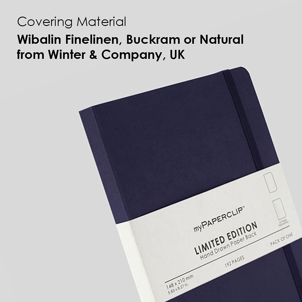 myPAPERCLIP Limited Edition A5 Plain Notebook | 192 Pages, 100 GSM, Soft Cover, A5 (5.83 × 8.27 in) | Flat Lay | Bookmark & Elastic Closure | Aubergine
