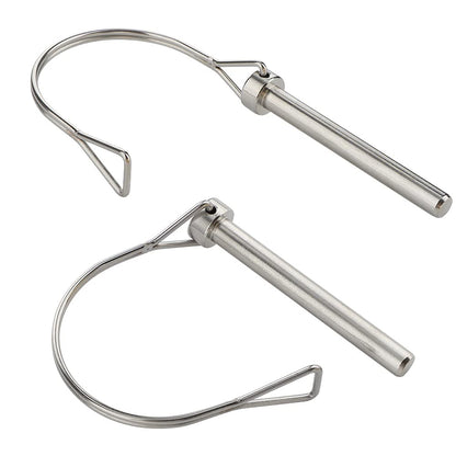 2 Pack Safety Coupler Pin 5/16" x 2-3/4"(8mm x 70mm), Full Marine Grade 316 Stainless Steel Heavy Duty Shaft Locking Pin