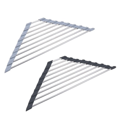 Ahyuan Roll up Dish Drying Rack Over The Sink Kitchen Roll up Sink Drying Rack Portable Dish Drainer Foldable Dish Drying Rack (Warm Gray, 17.8''X17'')