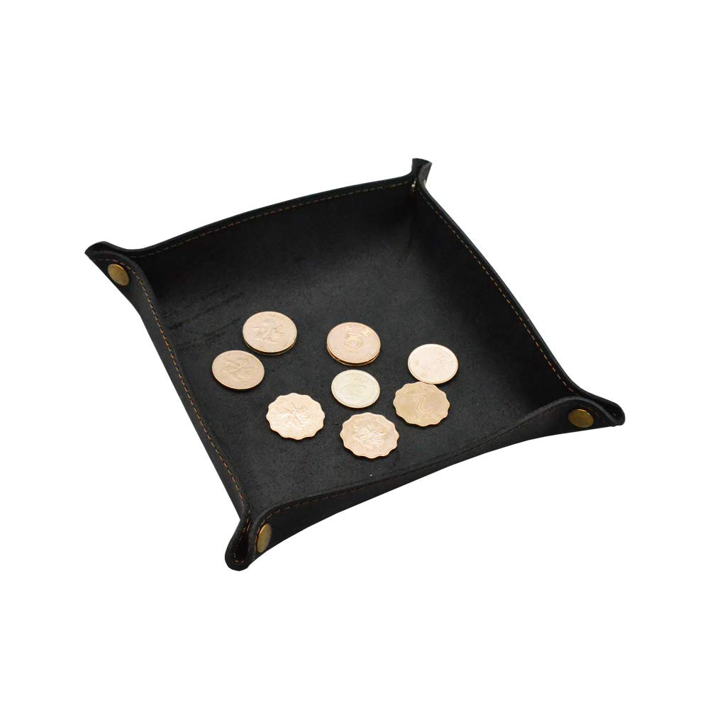 aolaso Valet Tray for Men, Leather Jewelry Key Coin Phone Wallet Tray Organizer Catchall Tray，Caddy Bedside Storage Box Christmas Day & New Year Gift