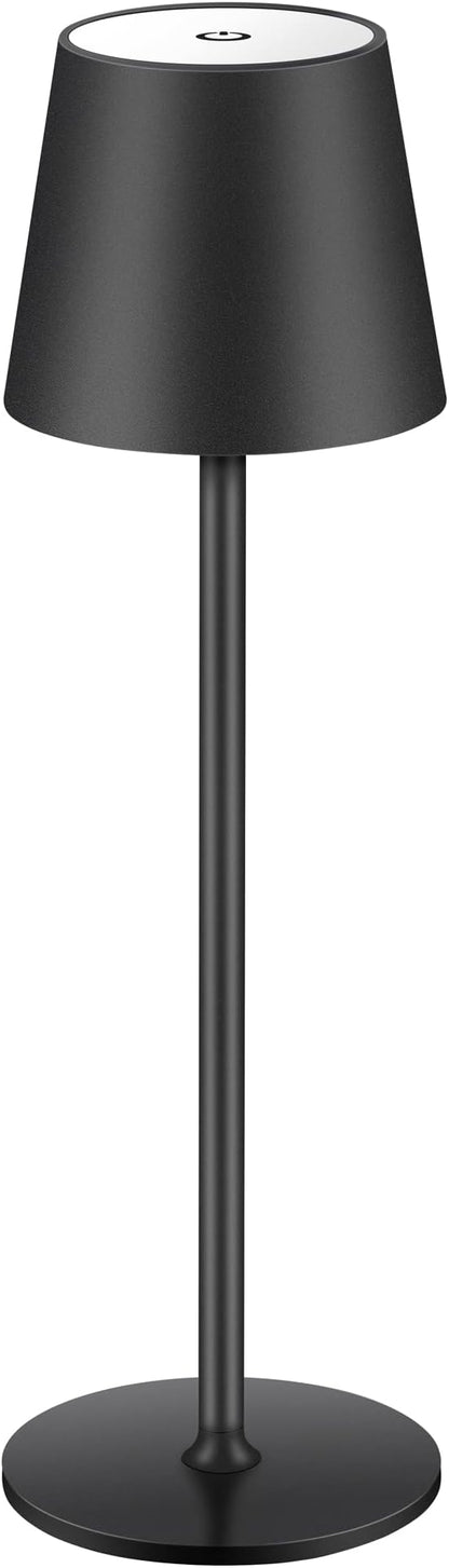 BGFHome Cordless Table Lamp LED Desk Lamp,5000mAh Rechargeable Touch Night Light Lamp,Wireless Minimalist Design for Restaurant/Bedroom/Bars/Outdoor Party/Camping/Coffee Shop(Black)