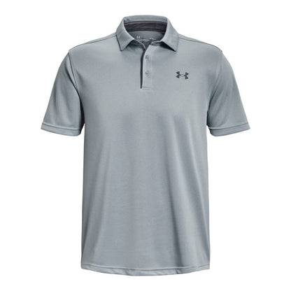 Under Armour Men's Tech Golf Polo, (465) Harbor Blue / / Pitch Gray, Small Tall
