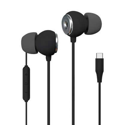 Realm USB-C Earbuds, High Fidelity in Ear Headphones with Built in Microphone, Hands Free Calling & Track Controls, Compatible with iPhone 15, Google, Samsung, Huawei & Other Type C Devices Black