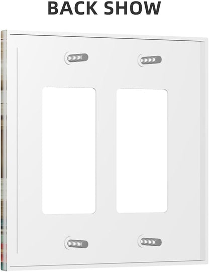 Asian Palace Traditional Bridge Cherry Blossoms Dual Outlet Covers Wall Plate 2 Gang Rocker Decorative Switchplate Electrical Faceplate GFCI Light Switch Covers for Farmhouse Living Decor