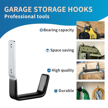 Heavy Duty Steel Garage Hooks,Garage Storage Utility Hooks,Anti-Slip Hanger, Tool Organizer,Steel Wall Mount Organizer, Garden Hose Hanger (Small-8PC)