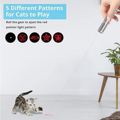 Lzonunl Cat Toy, 2 Pieces USB Rechargeable, Long Range 5 Modes, Interactive Kitten Cat Mouse Toy for Indoor Cat and Dog Chase Play