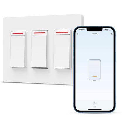 Milfra Smart Light Switch Single-Pole,Smart Switch 2024 New Model 10A,Compatible with Alexa, Siri and Assistant,Voice and Remote Control,Neutral Wire Required,No Hub Required