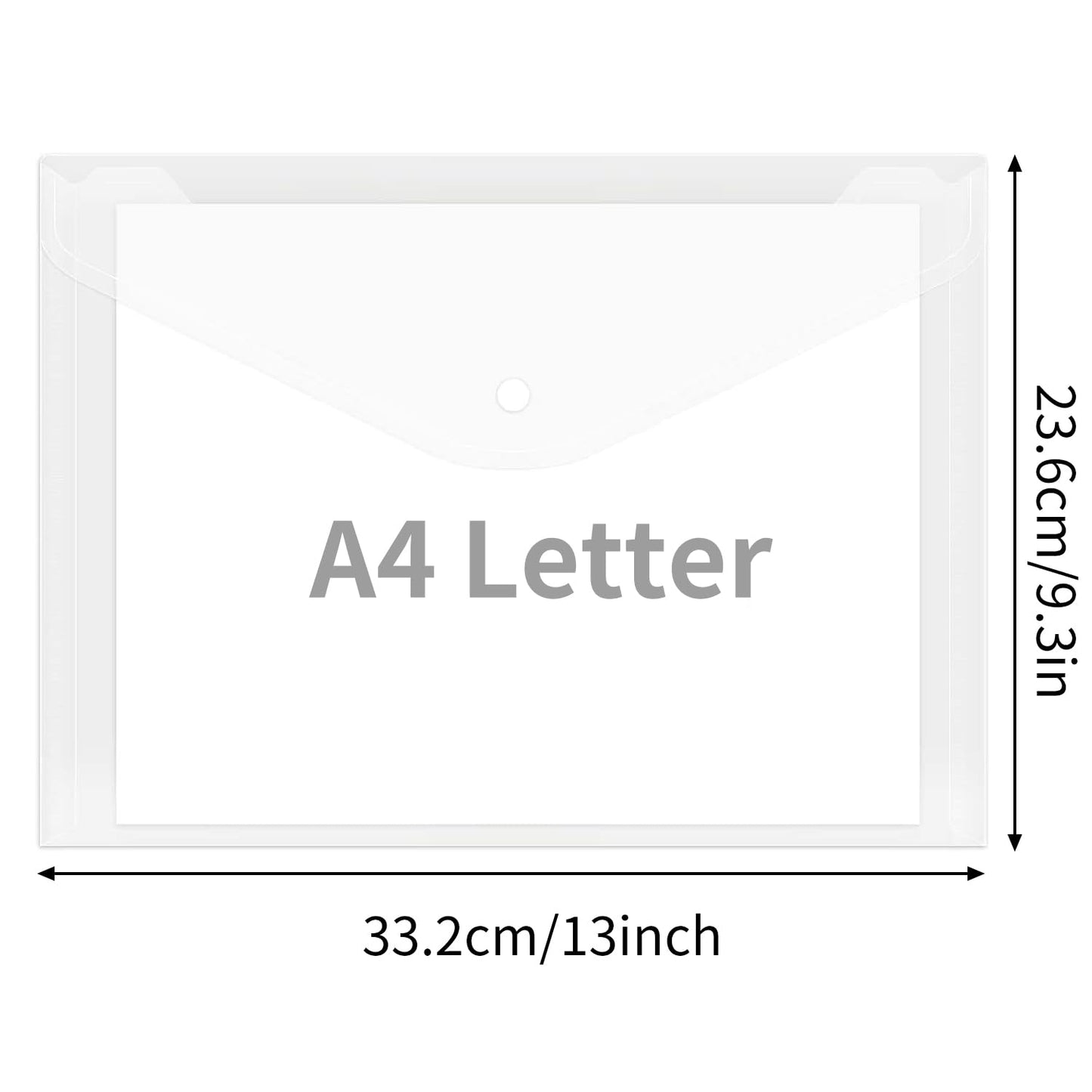 EOOUT 30pcs Plastic Envelopes, Clear Reusable Poly Envelope Waterproof File Folder with Snap Button, US Letter, A4 Size, for School Office Supplies