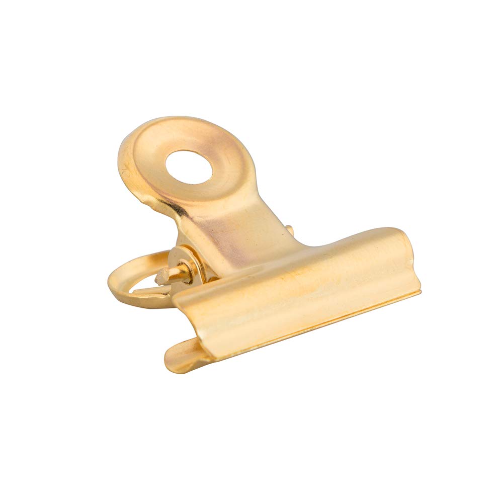 JAM PAPER Metal Bulldog Clips - Small - 22mm - Gold - 25/Pack