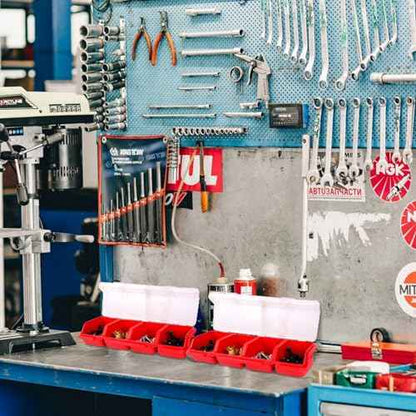 4 Pcs Screw Organizers, Stackable Bins with Lids Plastic Hardware Organizer Box with Compartment Bolt Organizer Plastic Divided Storage Containers for Garage Tools Nails Small Parts (RED)